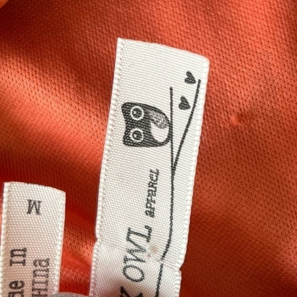 Pink Owl Orange Sleeveless Dress with Circle Pattern - Picture 3 of 15